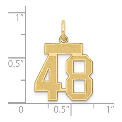 14K Yellow Gold Small Number 48 Charm – view 4