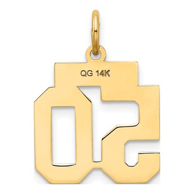 14K Yellow Gold Small Number 50 Charm – view 3