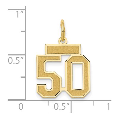 14K Yellow Gold Small Number 50 Charm – view 4
