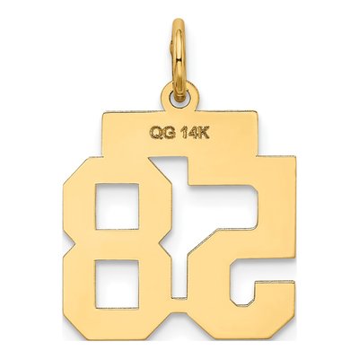 14K Yellow Gold Small Number 58 Charm – view 3