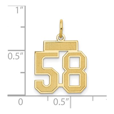 14K Yellow Gold Small Number 58 Charm – view 4