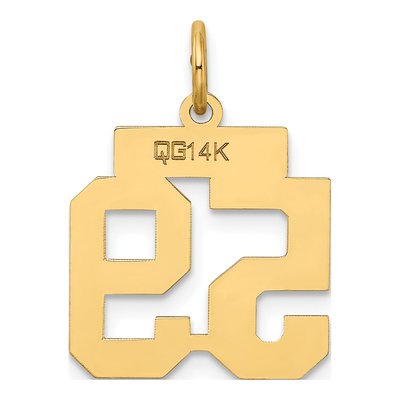 14K Yellow Gold Small Number 59 Charm – view 3