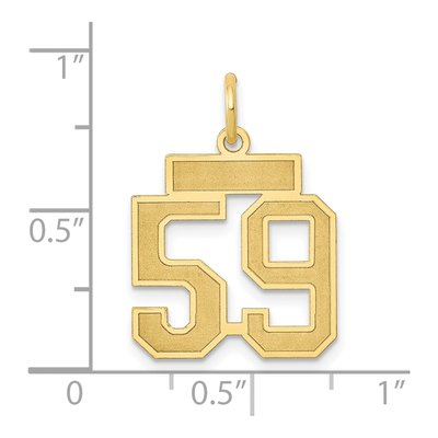 14K Yellow Gold Small Number 59 Charm – view 4
