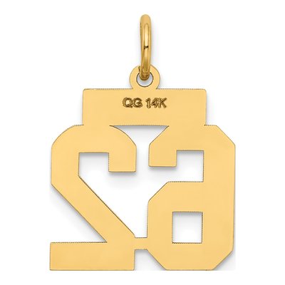 14K Yellow Gold Small Number 62 Pendant – view 3