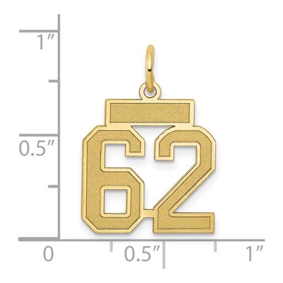 14K Yellow Gold Small Number 62 Pendant – view 4