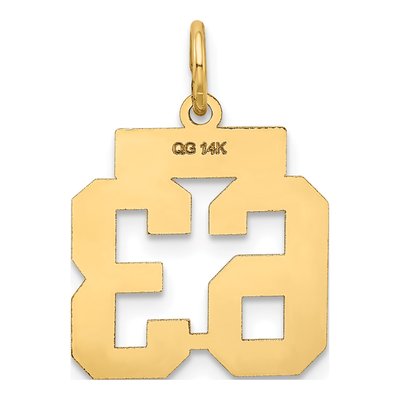14K Yellow Gold Number 63 Charm – view 3