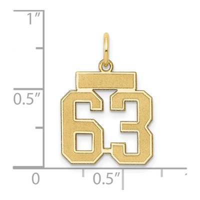 14K Yellow Gold Number 63 Charm – view 4