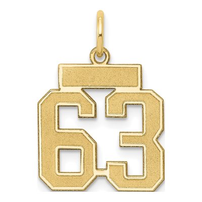 14K Yellow Gold Number 63 Charm