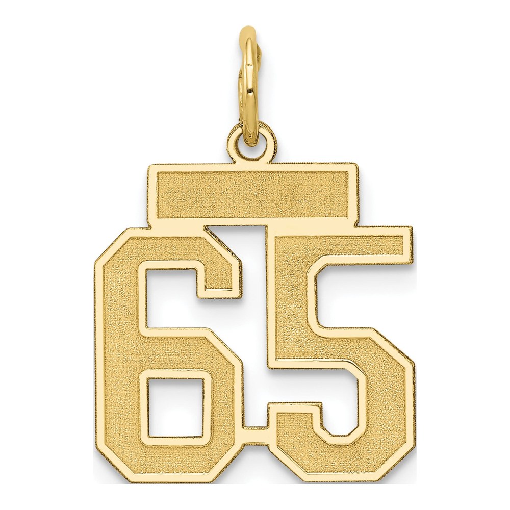 14K Gold Small Number 65 Charm Pendant