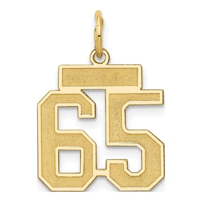 14K Yellow Gold Small Number 65 Pendant