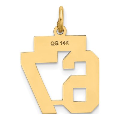 14K Yellow Gold Small Number 67 Pendant – view 3