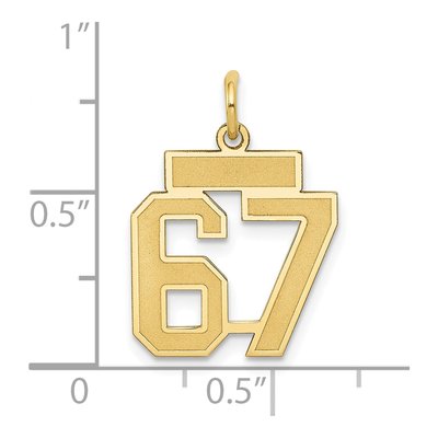 14K Yellow Gold Small Number 67 Pendant – view 4