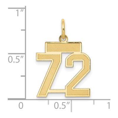 14K Yellow Gold Number 72 Charm – view 5