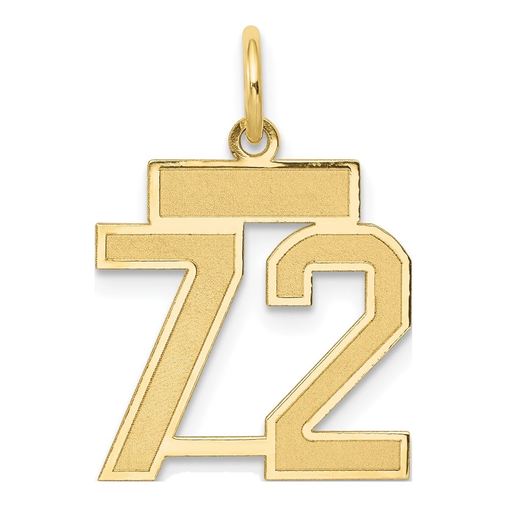 14K Yellow Gold Number 72 Charm