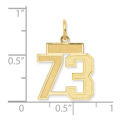 14K Yellow Gold Small Number 73 Pendant – view 2