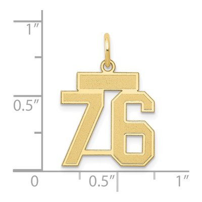 14K Yellow Gold Small Number 76 Charm – view 3