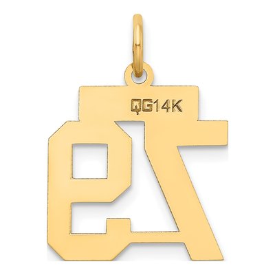 14K Yellow Gold Number 79 Charm – view 3