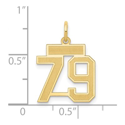 14K Yellow Gold Number 79 Charm – view 4