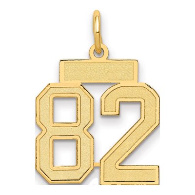 14K Yellow Gold Small Number 82 Charm