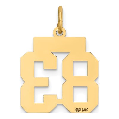 14K Yellow Gold Small Number 83 Charm – view 3