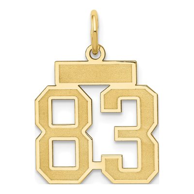 14K Yellow Gold Small Number 83 Charm