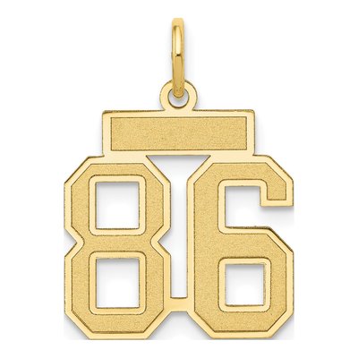 14K Yellow Gold Small Number 86 Pendant