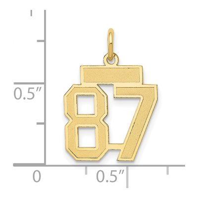 14K Yellow Gold Number 87 Charm – view 3