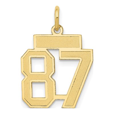 14K Yellow Gold Number 87 Charm