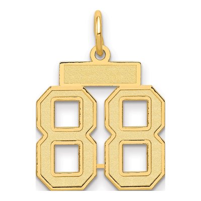 14K Yellow Gold Small Number 88 Charm