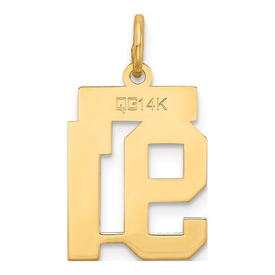 14K Yellow Gold Small Number 91 Charm – view 3