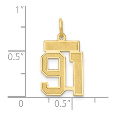 14K Yellow Gold Small Number 91 Charm – view 4