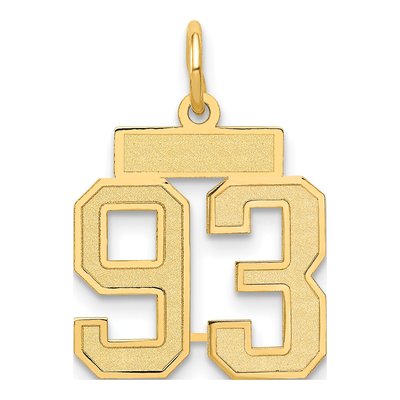 14K Yellow Gold Small Number 93 Charm