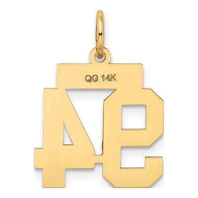 14K Yellow Gold Small Number 94 Charm – view 3