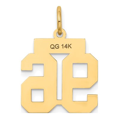 14K Yellow Gold Small Number 96 Charm – view 3