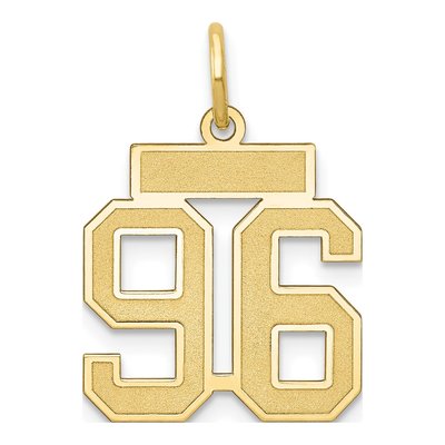 14K Yellow Gold Small Number 96 Charm