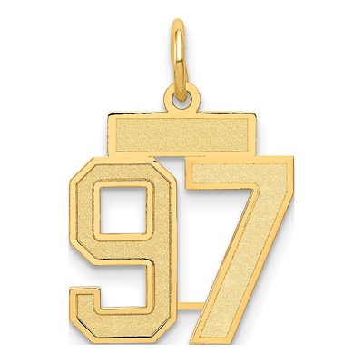 14K Yellow Gold Number 97 Charm