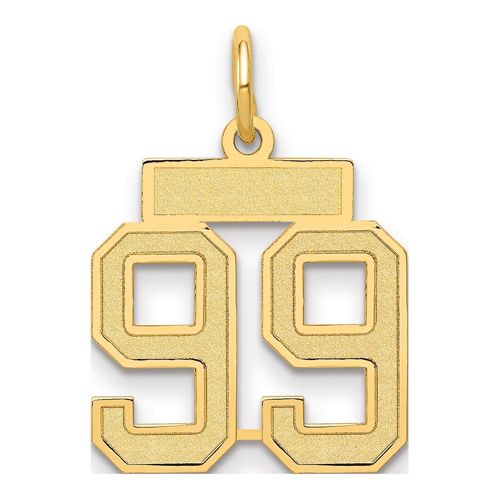 14K Gold Small Number 99 Charm