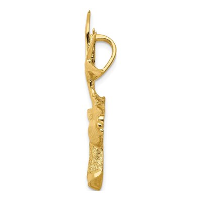 14K Yellow Gold Deer Head Omega Slide Pendant – view 3