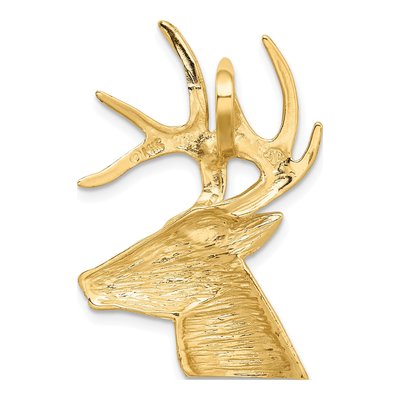 14K Yellow Gold Deer Head Omega Slide Pendant – view 4