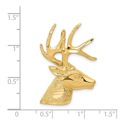 14K Yellow Gold Deer Head Omega Slide Pendant – view 5