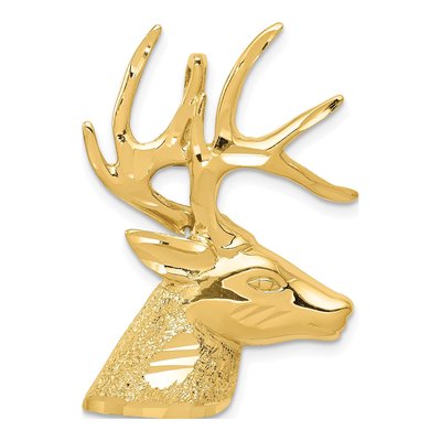 14K Yellow Gold Deer Head Omega Slide Pendant