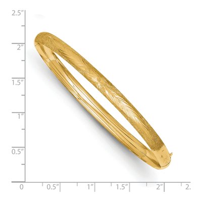 14K Yellow Gold Laser-Cut Hinged Bangle Bracelet – view 4