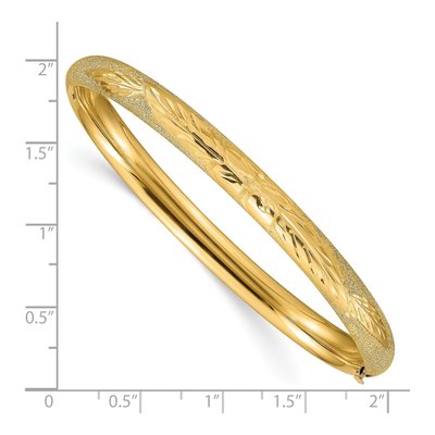 14K Yellow Gold Laser-Cut Hinged Bangle Bracelet – view 4