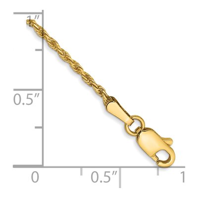 14K Yellow Gold 1.3mm Diamond-Cut Rope Chain Anklet – view 3