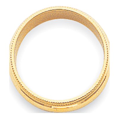 14K Yellow Gold 3mm Domed Milgrain Wedding Band – view 3
