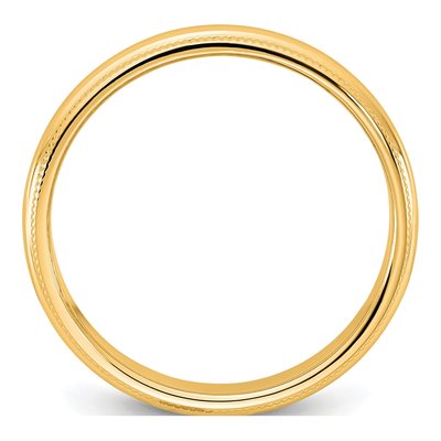 14K Yellow Gold 3.5mm Milgrain Half Round Wedding Band – view 2