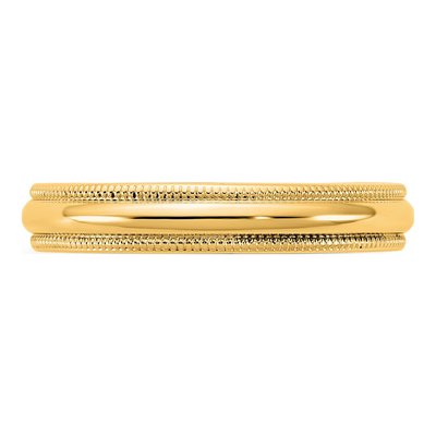 14K Yellow Gold 3.5mm Milgrain Half Round Wedding Band – view 3