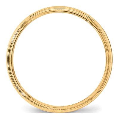14K Yellow Gold 4mm Domed Milgrain Wedding Band – view 3