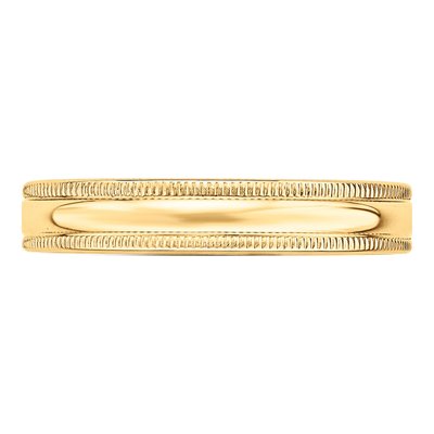 14K Yellow Gold 4mm Domed Milgrain Wedding Band – view 4