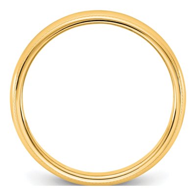 14K Yellow Gold 4.5mm Milgrain Half Round Wedding Band – view 2